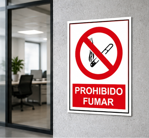 Cartel Prohibido Fumar 30x40 cm