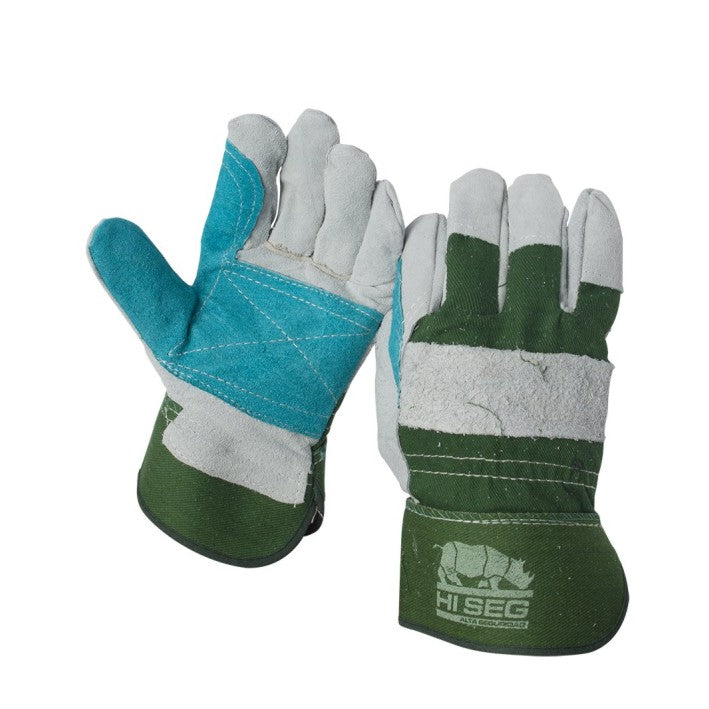 Guante Cuero Verde y Turquesa HI-SEG
