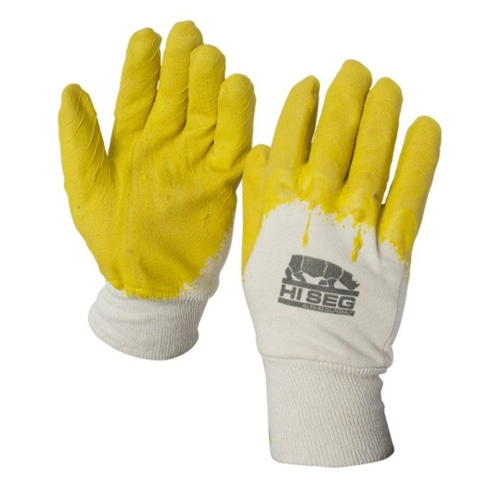 Guante Rugoso Latex Amarillo HI-SEG