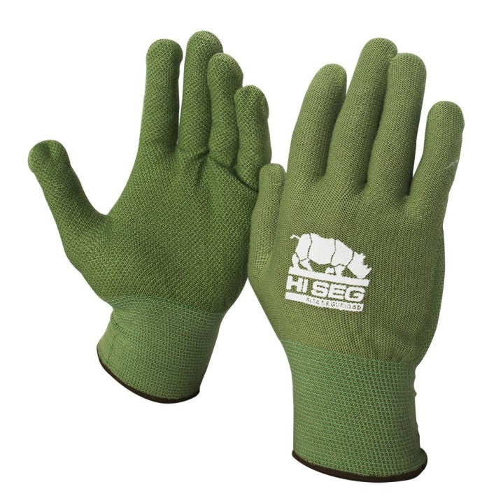 Guante de Fibra Pigmentado Verde HI-SEG
