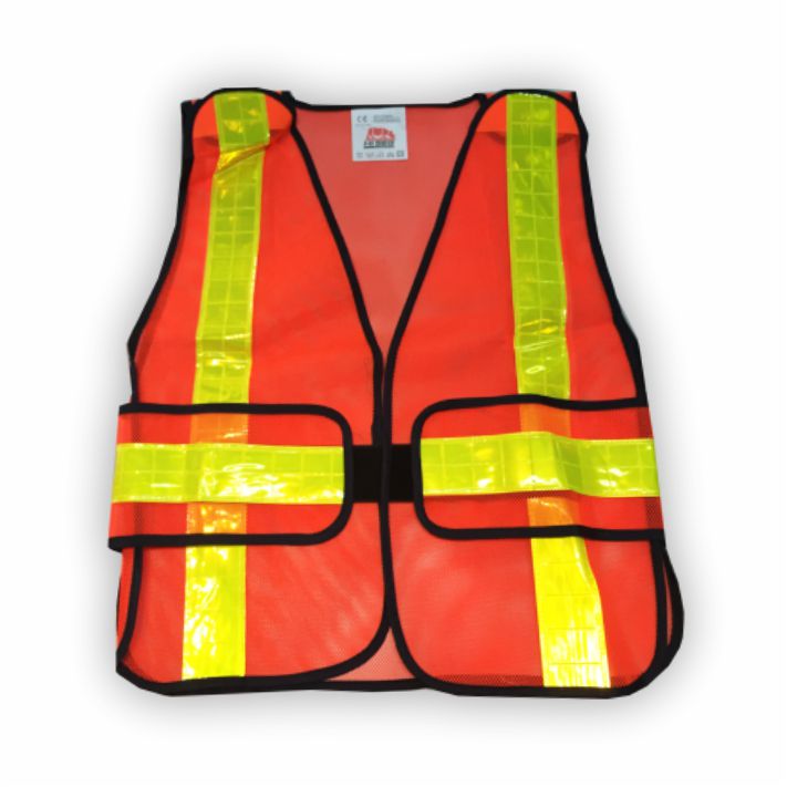 Chaleco Reflectivo Naranja y Amarillo en red  HI-SEG