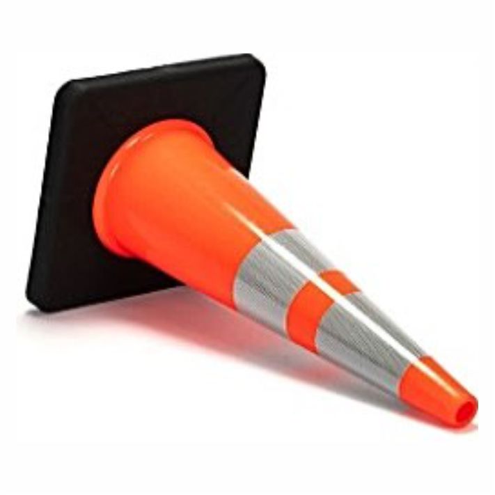 Cono Reflectivo PVC con Base Negra HI-SEG